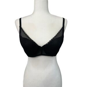 Pink Victoria’s Secret Black Plunge Bra - Size 36D